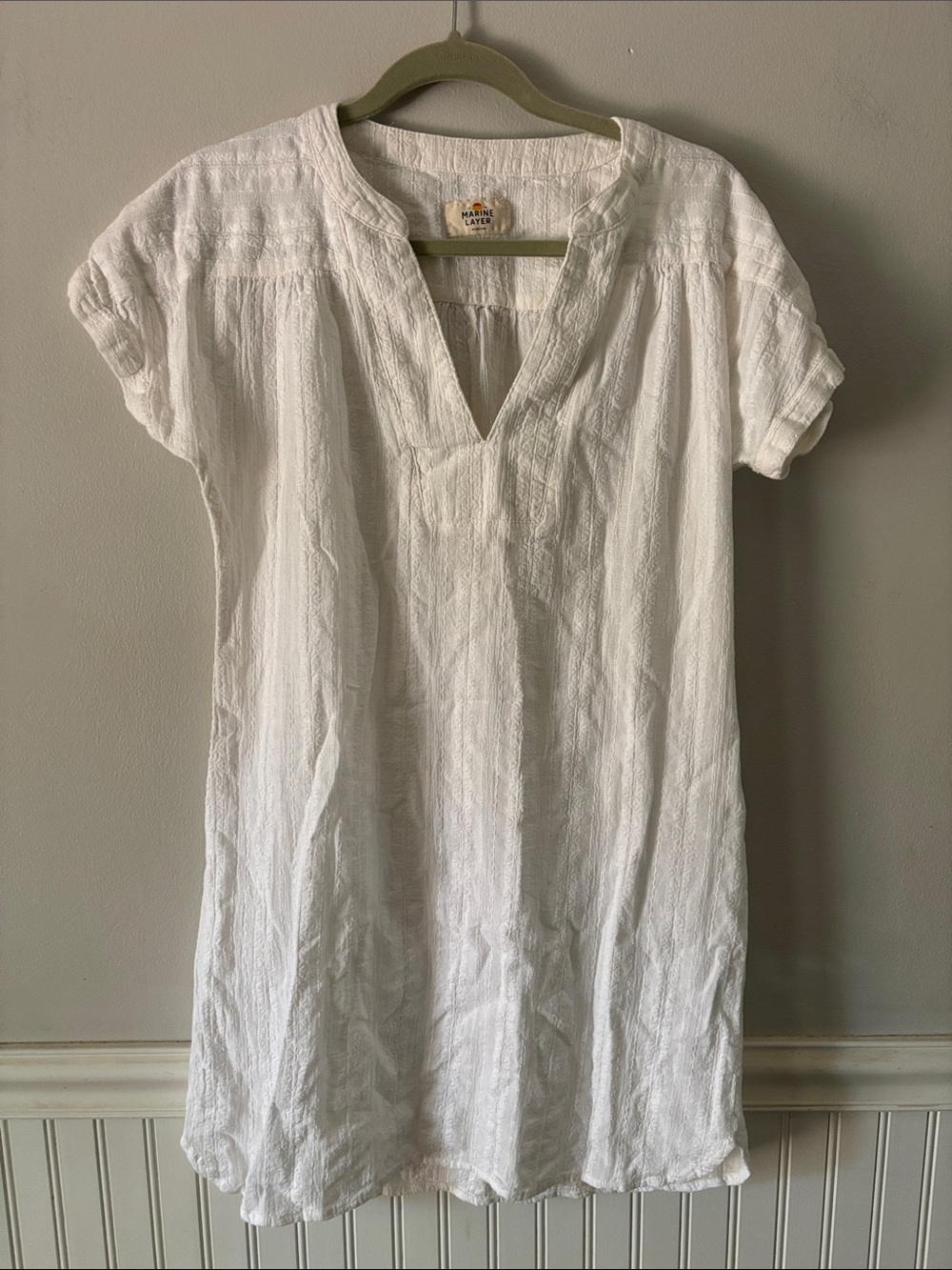 Marine Layer Tunic Style Dress 100% Cotton V Neck Swim Coveruo